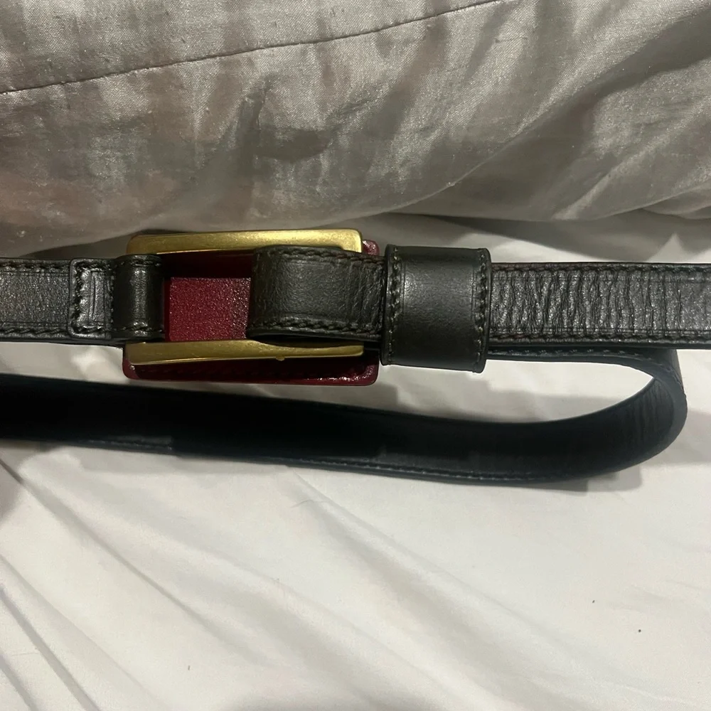 Carlisle vintage leather belt with gold buckle